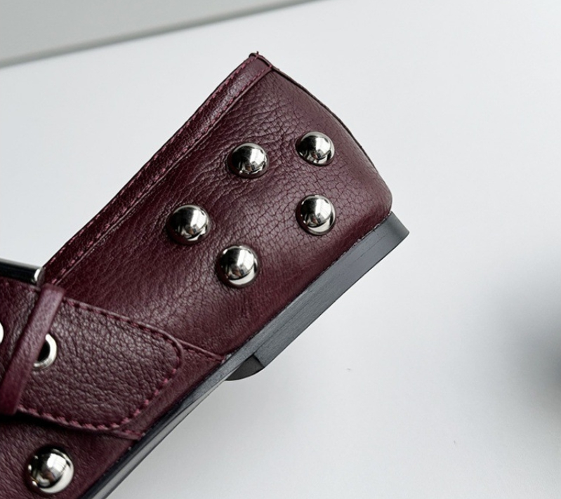 Women'S Shoes Burgundy - Dave&di – chaussures plates d'été minimalistes