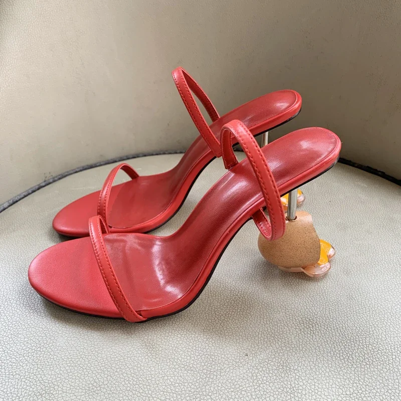 Strappy Heeled Sandals - Sandales d'été à lanières bout ouvert