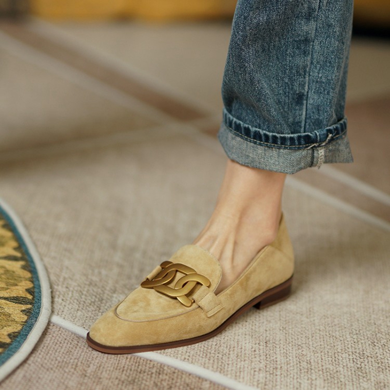 Kids Shoes Women - Mocassins en cuir suédé pour femmes,