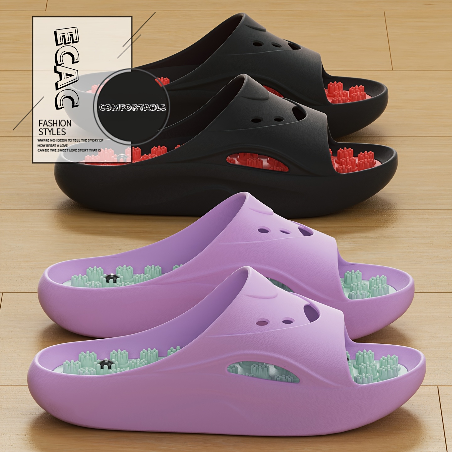 Women Shoes Size To Men - Chaussons de massage EVA pour femmes