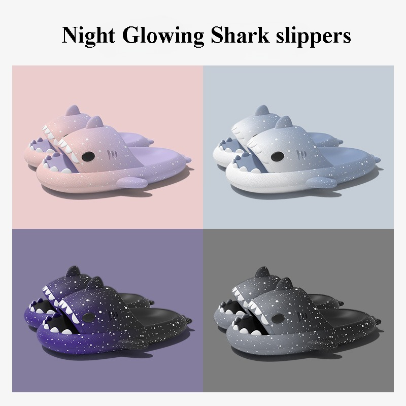 Women Shoes Size To Men - Pantoufles de requin de dessin animé