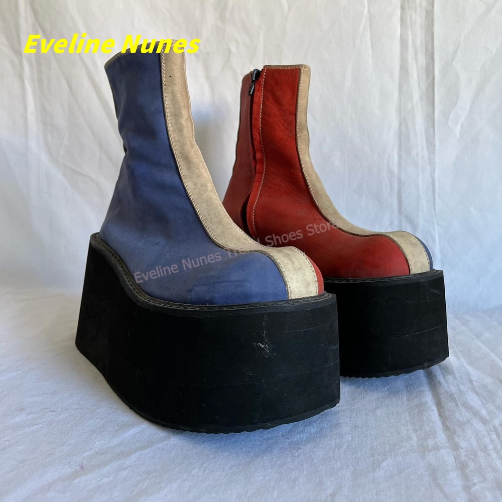 Women'S Shoes Y2K - Bottines à plateforme Y2K rouge et