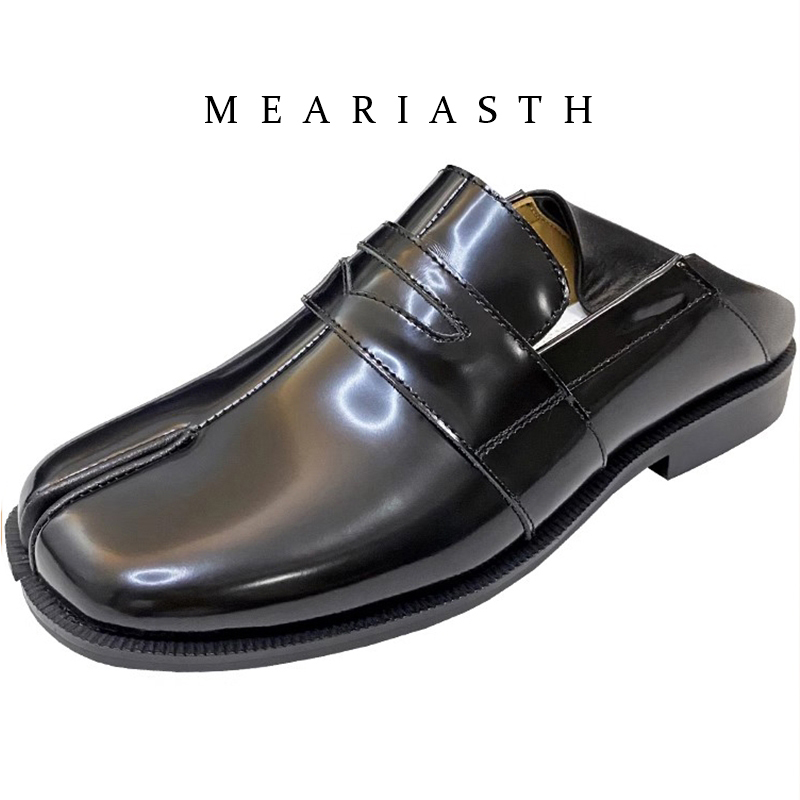 Women'S Shoes In Wide Width - Mocassins Tabi noirs en cuir verni