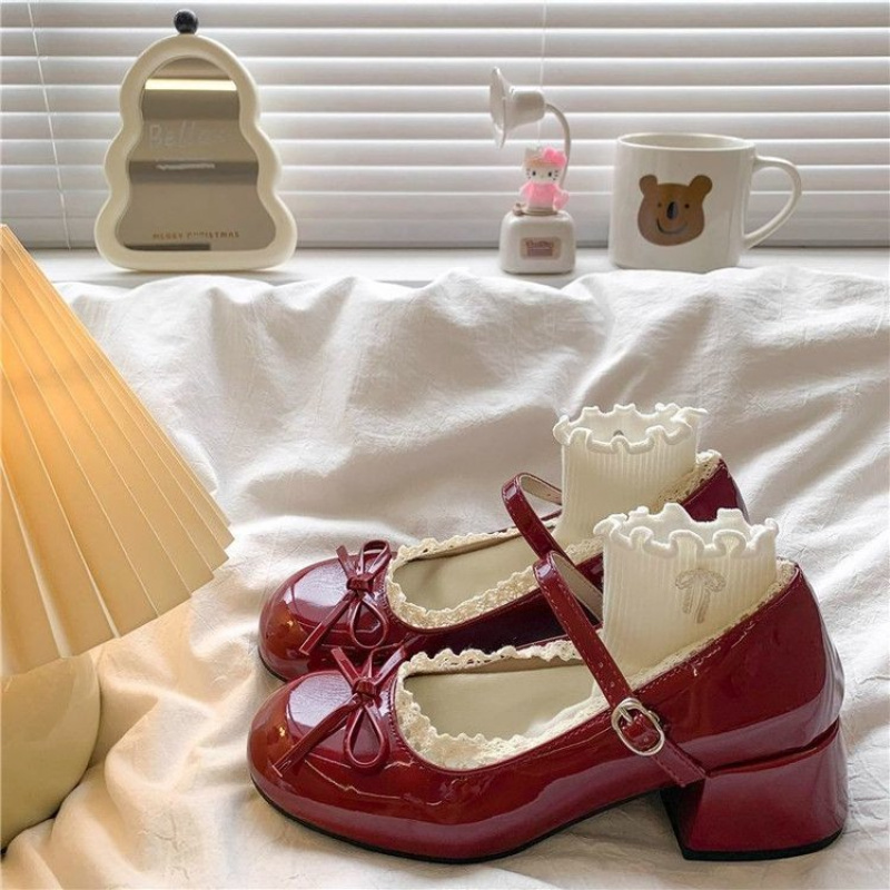 Women'S Shoes Burgundy - Nouvelles Chaussures Mary Jane de Ballet
