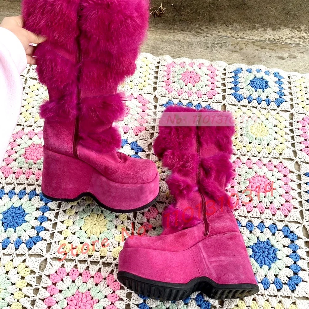 Kids Shoes Women - Bottes au genou en fourrure à
