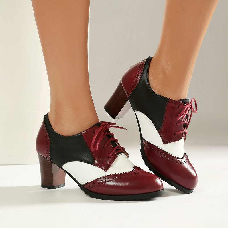 Women'S Xti Shoes - Chaussures Oxford brogues vintage bicolores pour