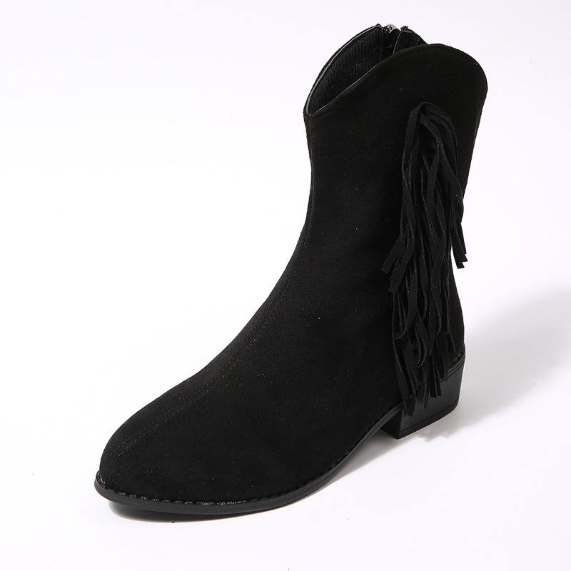 Women'S Shoes In Wide Width - Bottes courtes en daim à franges