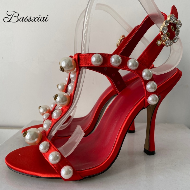 Perle perle décor t-strap talo - Strappy Heeled Sandals avis et prix