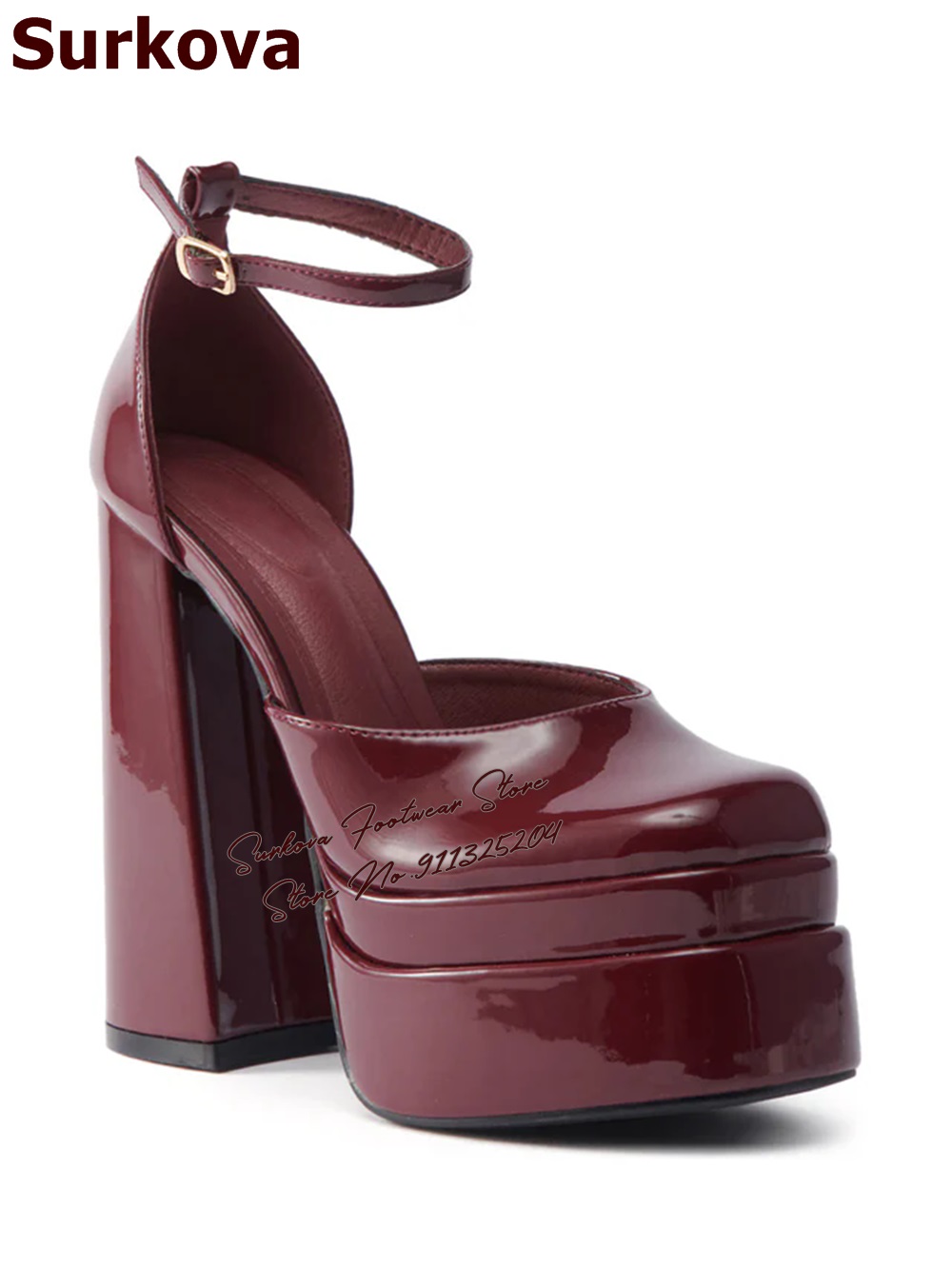 Surkova – escarpins en cuir ve - Women'S Shoes Burgundy avis et prix
