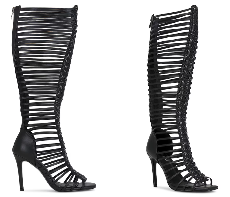 Sandales bottes noires à talon - Strappy Heeled Sandals avis et prix