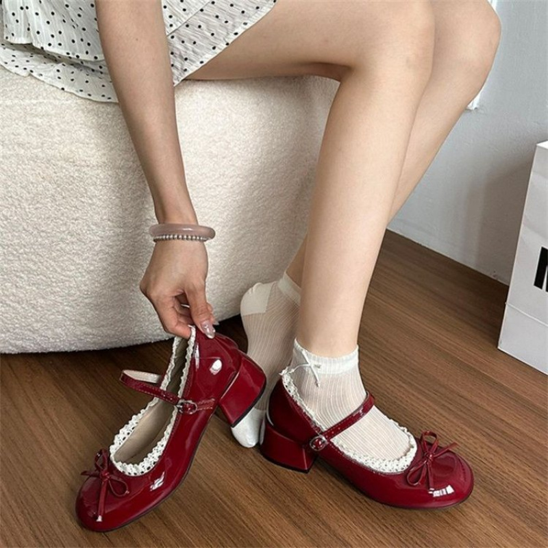 Chaussures Mary Jane de ballet - Women'S Shoes Burgundy avis et prix