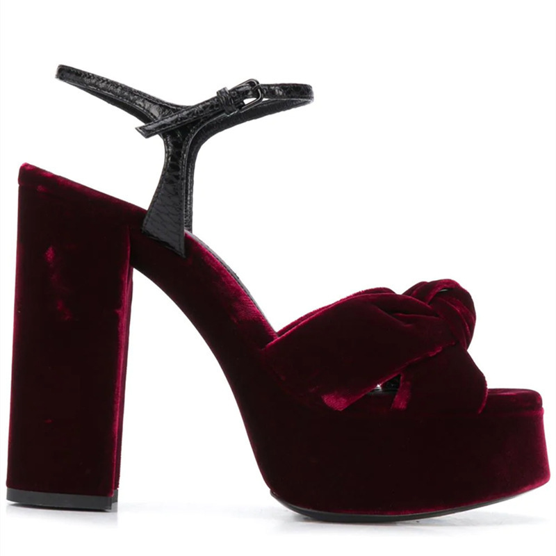 Sandales à plateforme et bout  - Women'S Shoes Burgundy avis et prix