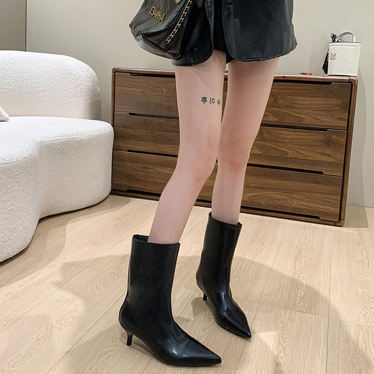 Bottes hautes Chelsea en cuir  - Women'S Shoes Burgundy avis et prix